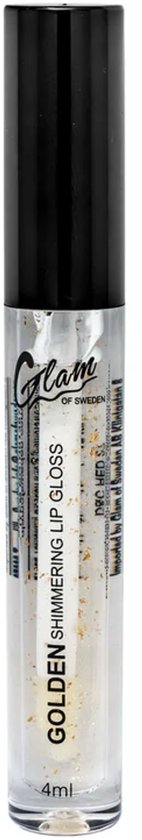Glam of Sweden - Lip Gloss - Transparant met gouden mini glitters en gouden vlokjes - Golden Shimmering - 1 Flesje met 4 ml