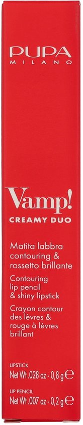PUPA Milano Vamp! Creamy Duo Lip Pencil & Shiny Lipstick 003 Warm Nude 0,8 gr