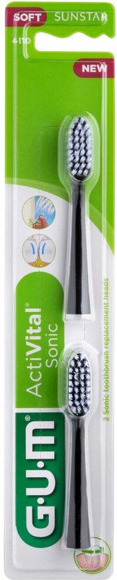 GUM Activital Opzetborstel Zwart 2 stuks