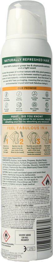 Batiste Naturally Droogshampoo Green Tea & Chamomile - 200 ml
