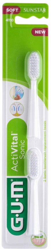 GUM Activital Opzetborstel Wit - 2 stuks
