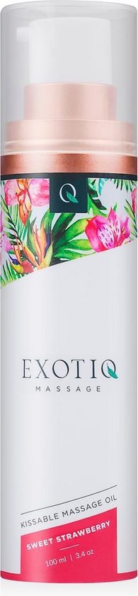 Exotiq - Massageolie - Massage Olie - Sweet Strawberry - Massageolie voor een Ontspannende Massage met Aardbeiengeur - Zijdezacht en Verzorgende Werking - 100 ml