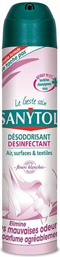 Sanytol Desinfecterende luchtverfrisser - Witte Bloemen- 300ml - Antibacterieel