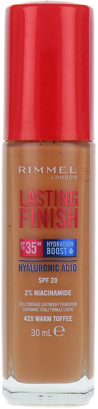 Rimmel Lasting Finish 35HR Hyaloronic Acid Foundation SPF 20 - 420 Warm Toffee
