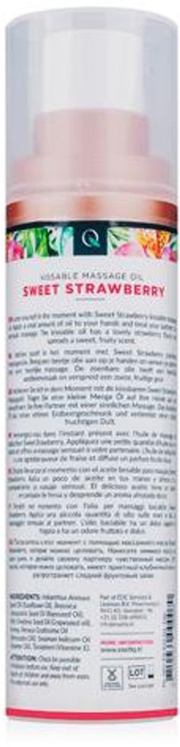 Exotiq - Massageolie - Massage Olie - Sweet Strawberry - Massageolie voor een Ontspannende Massage met Aardbeiengeur - Zijdezacht en Verzorgende Werking - 100 ml