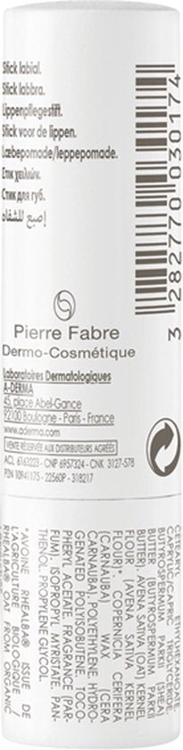 Lipbalsem A-Derma Stick Lavres Au Lait D'Avoine Crème