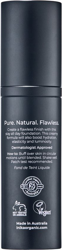 INIKA Foundation met Hyaluronzuur - Nude - Vegan - 100% Natuurlijk - Verzorgend - Alle huidtypes - Minerale make-up