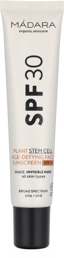 MÁDARA Plant Stem Cell Age-Defying Face Sunscreen SPF30 - 40 ml -UVA/UVB-bescherming