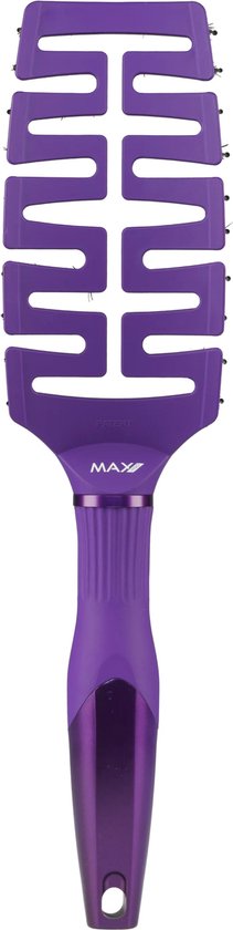 Max Pro Detangler Haarborstel Blueberry Bliss - Antiklit - Haar borstel - Jongens en meisjes - Comb - Brostel - Paars - Zwijnenhaar borstel