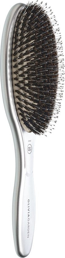 Olivia Garden - Oval - Boar & Nylon - Silver - Haarborstel