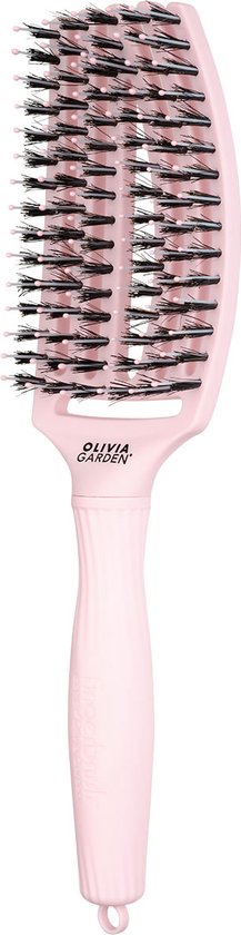 Olivia Garden - Finger Brush Combo Medium Pastel Pink Haarborstel - Medium