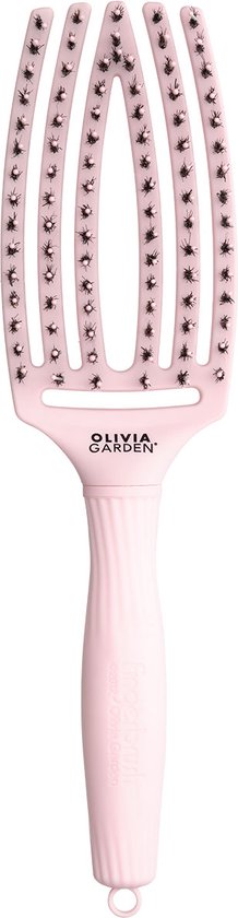 Olivia Garden - Finger Brush Combo Medium Pastel Pink Haarborstel - Medium