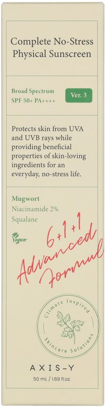 Axis-Y - Complete No-Stress Physical Sunscreen (SPF50+ PA++++) - 50ml