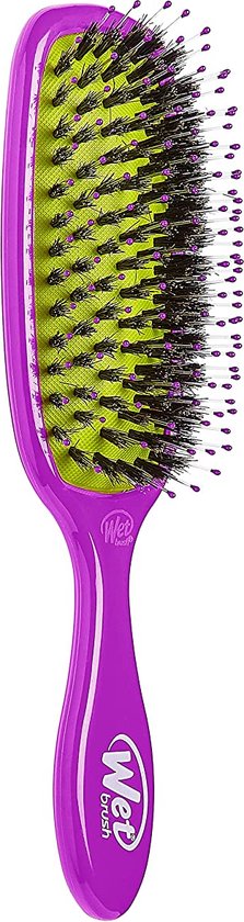 Wet Brush - Shine Enhancer Haarborstel - Ultra-zachte IntelliFlex natuurlijke varkenshaar - Paars
