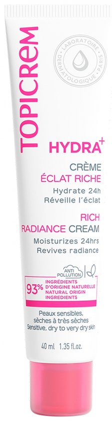 Topicrem Crème Face Care Hydra+ Rich Moisturizing Radiance Cream