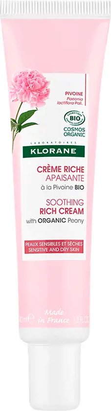 Klorane Huid Dagcrème Crème riche apaisante à la Pivoine BIO 40ml