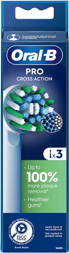 Borstel vervanger Oral-B Pro Cross action 3 Onderdelen