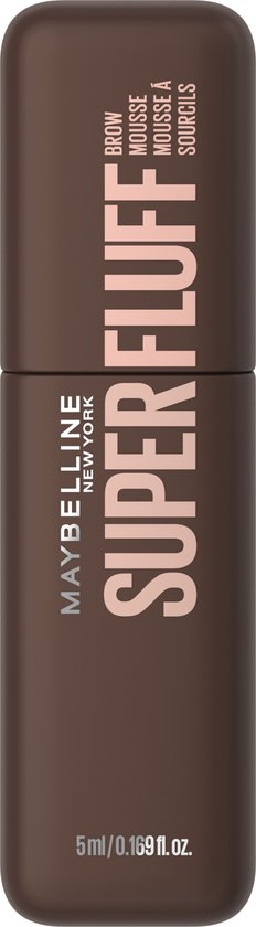Maybelline New York Superbluff Brow Mousse - 260 Deep Brown - Wenkbrauwmascara - Tot 16 uur* langhoudend - Luchtige mousse formule - 5 ml