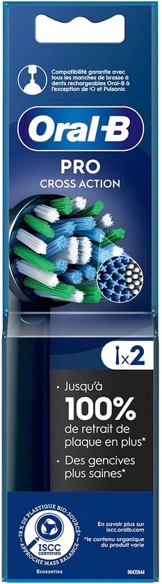 Oral-B CrossAction Zwart Opzetborstels - 2 stuks