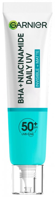Garnier PureActive BHA + Niacinamide Daily fluid met SPF 50+ tegen onzuiverheden - lichte, matte formule - 40ml