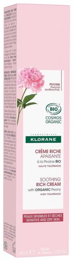 Klorane Huid Dagcrème Crème riche apaisante à la Pivoine BIO 40ml