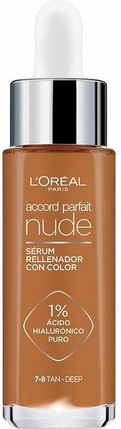 L'Oréal Paris Accord Parfait Nude Volumegevend Getint Serum Foundation - 7-8 Tan Deep