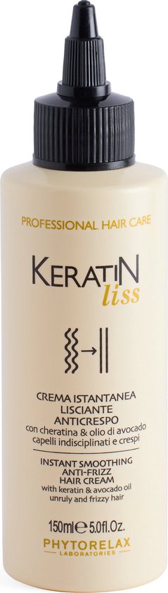 Phytorelax Keratine Liss Anti-Frizz Leave-in Haarcrème - Met Keratine & Avocado-olie - Tegen Pluizig Haar - 150ml
