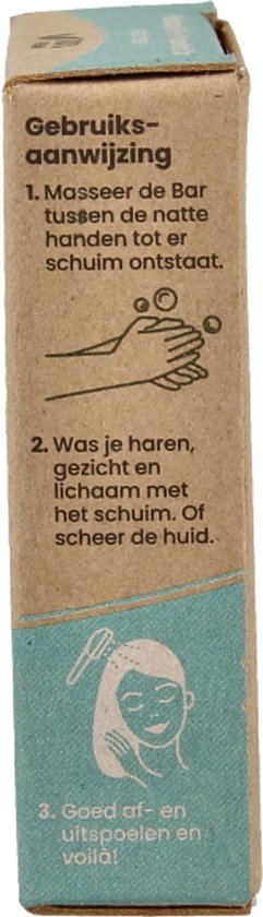 HappySoaps 3-in-1 Travel Wash Bar - Beach Breeze - Shampoo, Body Wash & Shaving Bar - 100% Plasticvrij en Natuurlijk - 40gr