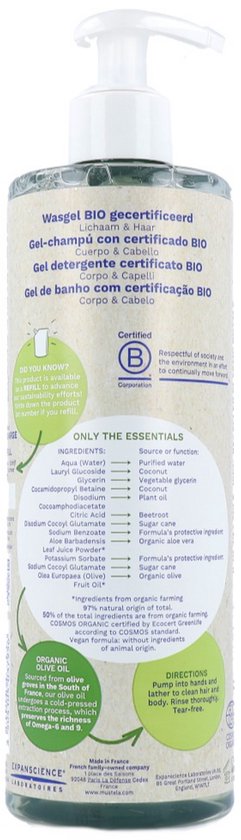 Mustela Bio Wasgel Hair & Body 400ML