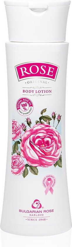Body lotion Rose Original . Verzachtende bodylotion met D-panthenol, vitamine E en 100% natuurlijke Bulgaarse rozenolie en rozenwater