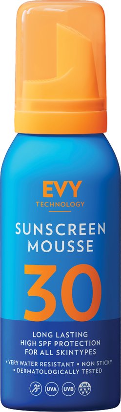 EVY Zonnebrand Mousse - SPF 30 100 ml - Beschermend en Hydraterend - Dermatalogisch aanbevolen - Zweet en water bestendig