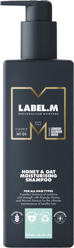 Label.M Honey & Oat Shampoo - 300 ml- Normale shampoo - Voor Alle haartypes -
