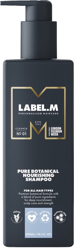 Label.M Pure Botanical Natural Nourishing Shampoo - 1000 ml- Normale shampoo - Voor Alle haartypes -