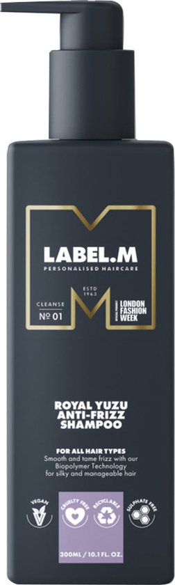 Label.M Royal Yuzu Anti-Frizz Shampoo - 300 ml- Normale shampoo - Voor Alle haartypes -