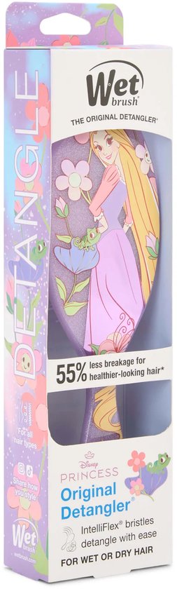 Wet Brush x Dreamy Disney Princess Original Detangler - Rapunzel - Limited Edition - Anti-Klit Haarborstel Met IntelliFlex® Bristles - Ontknoopt Nat & Droog Haar - Zacht Voor Alle Haartypen - Voor Kind & Volwassen