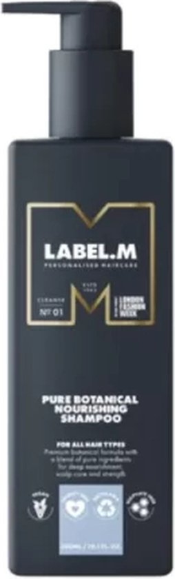 Label.M Pure Botanical Natural Nourishing Shampoo - 1000 ml- Normale shampoo - Voor Alle haartypes -
