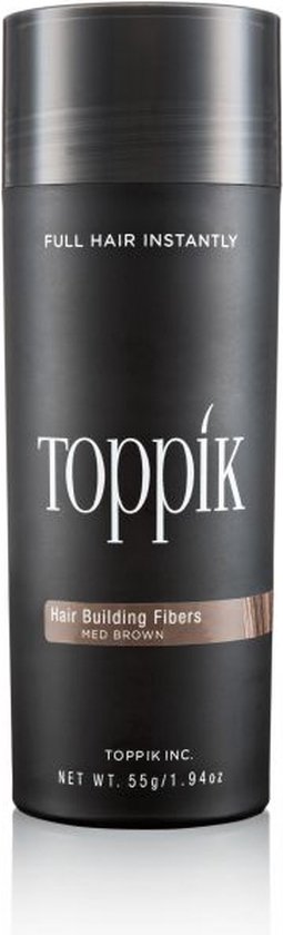 Toppik Hair Building Fibers Middenbruin | 55 gram | Cosmetische Haarverdikker, Verbergt haaruitval (Direct voller haar)