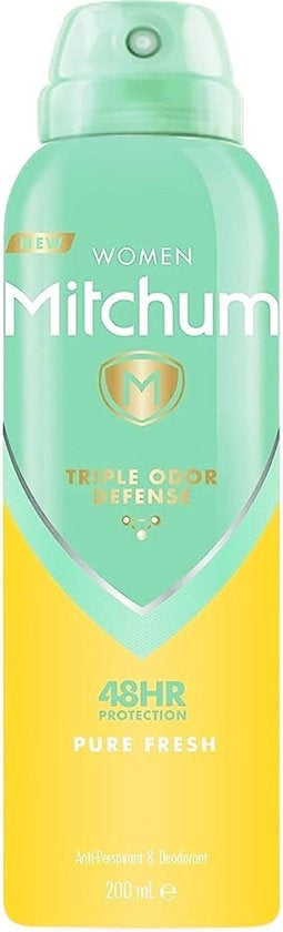 Mitchum - Triple Odor Defense 48HR Protection - Aerosol Deodorant & Anti-Perspirant - Pure Fresh - 200 ml