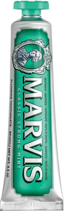Marvis Tandpasta Classic Strong Mint 25 Ml Zilver/groen