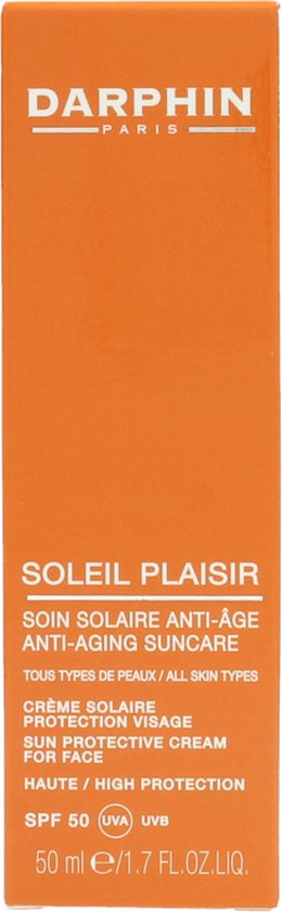 Trekt snel in en plakt niet - Darphin Soleil Plaisir Face Zonnebrand SPF 50