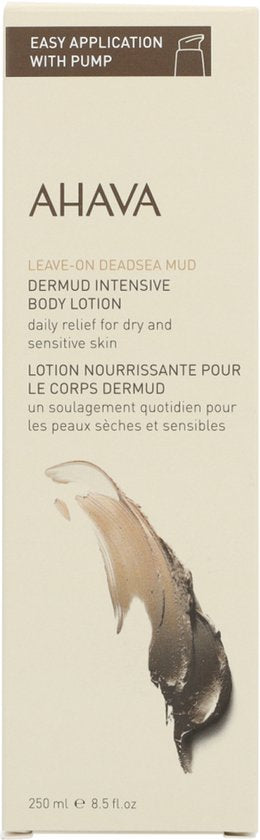 AHAVA Dermud Intensieve Bodylotion | Hydrateert & Kalmeert Droge, Gevoelige Huid | Verlicht Irritaties | Rijk aan Dode Zee Modder & Aloe Vera | Lotion