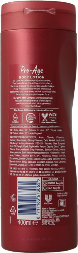 Dove Body Love Bodylotion - Pro Age - met 20% AHA complex en niacinamide - 400 ml
