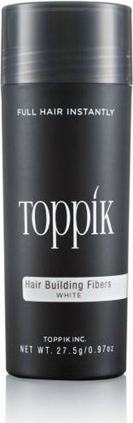 Toppik Hair Building Fibers Wit | 27,5 gram | Cosmetische Haarverdikker, Verbergt haaruitval (Direct voller haar)