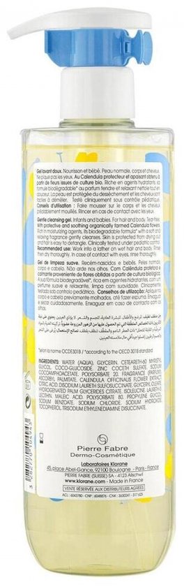 Klorane - Gentle Cleansing Gel Bébé - 500ml - Pompfles