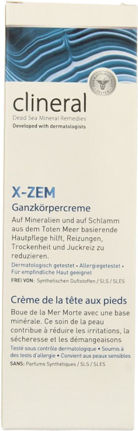 AHAVA Clineral X-ZEM Head-to-Toe Cream - Alomvattende Huidverzorging | Vermindert Jeuk, Droogheid & Roodheid | Speciaal voor Gevoelige Huid & Eczeem | Exceem Crème & Zalf - 200ml