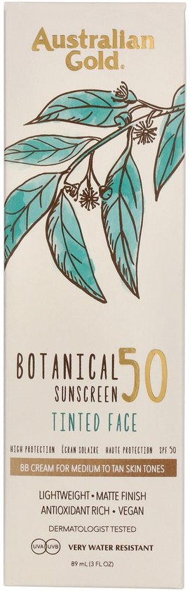 Australian Gold Botanical SPF 50 Tinted Face Medium | 88ml | zonnebrandcrème