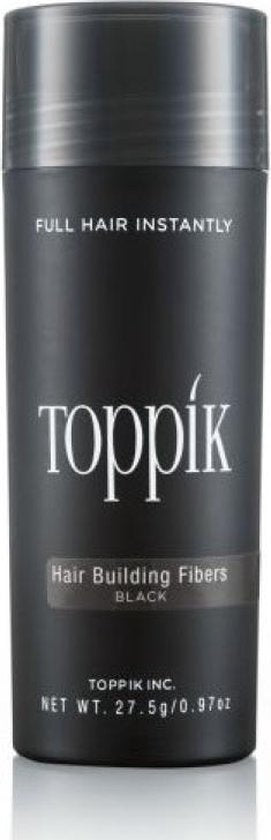 Toppik Hair Building Fibers Zwart | 27,5 gram | Cosmetische Haarverdikker, Verbergt haaruitval (Direct voller haar)
