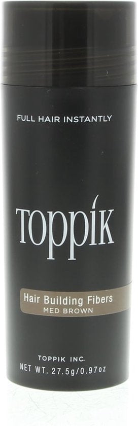 Toppik Hair Building Fibers Middenbruin | 27,5 gram | Cosmetische Haarverdikker, Verbergt haaruitval (Direct voller haar)