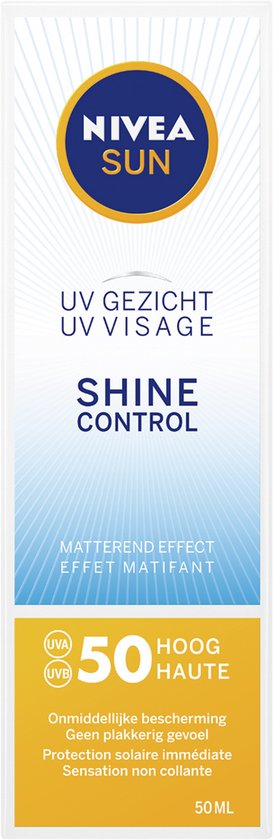 NIVEA SUN Face Shine Control Zonnebrand Gezicht - SPF 50 - Matterend Effect - Zonnebrandcrème - 50 ml