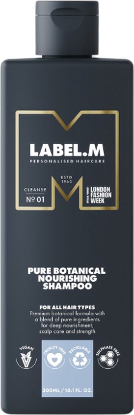 Label.M Pure Botanical Natural Nourishing Shampoo - 1000 ml- Normale shampoo - Voor Alle haartypes -